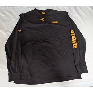 DeWalt Long Sleeve T-Shirt Mens XXL Black New Workwear Graphic Logo Shirt